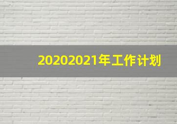 20202021年工作计划