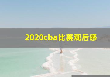 2020cba比赛观后感