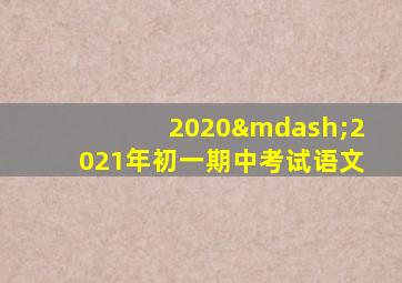 2020—2021年初一期中考试语文