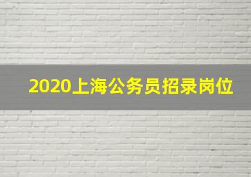 2020上海公务员招录岗位