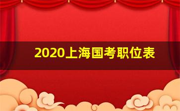 2020上海国考职位表