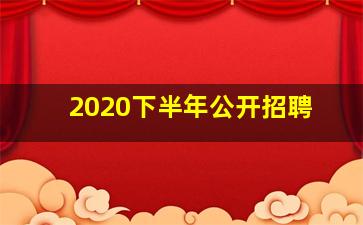 2020下半年公开招聘