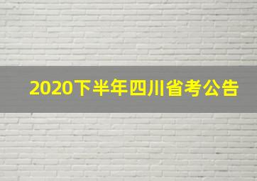 2020下半年四川省考公告