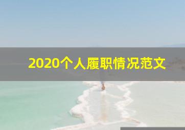 2020个人履职情况范文