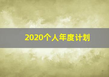 2020个人年度计划