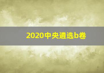 2020中央遴选b卷