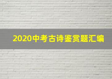 2020中考古诗鉴赏题汇编