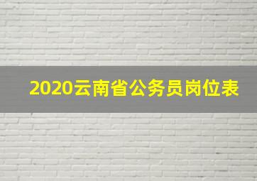 2020云南省公务员岗位表