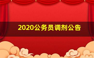 2020公务员调剂公告