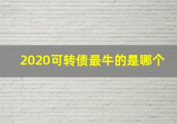 2020可转债最牛的是哪个