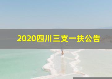 2020四川三支一扶公告