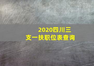 2020四川三支一扶职位表查询