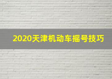 2020天津机动车摇号技巧