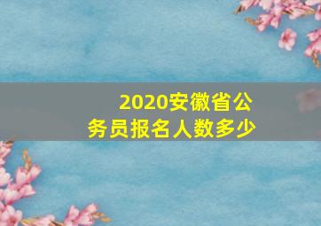 2020安徽省公务员报名人数多少