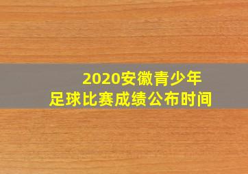 2020安徽青少年足球比赛成绩公布时间