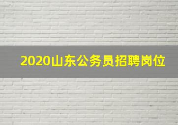 2020山东公务员招聘岗位