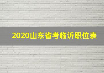 2020山东省考临沂职位表