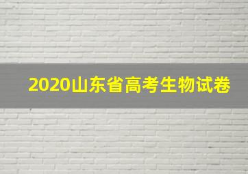 2020山东省高考生物试卷