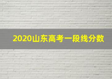 2020山东高考一段线分数