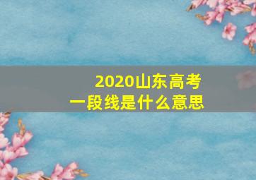 2020山东高考一段线是什么意思