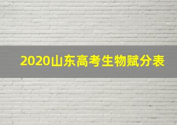 2020山东高考生物赋分表