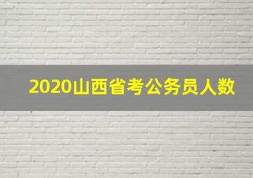 2020山西省考公务员人数