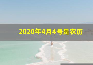 2020年4月4号是农历