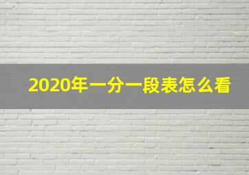 2020年一分一段表怎么看