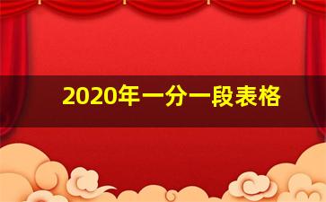 2020年一分一段表格