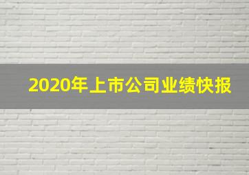 2020年上市公司业绩快报