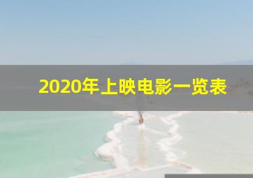 2020年上映电影一览表