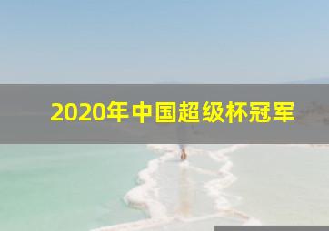 2020年中国超级杯冠军