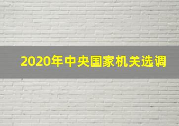 2020年中央国家机关选调