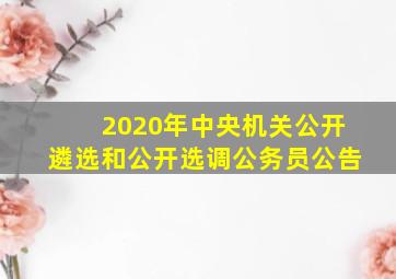 2020年中央机关公开遴选和公开选调公务员公告