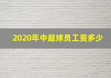 2020年中超球员工资多少