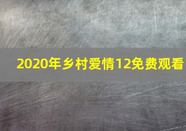 2020年乡村爱情12免费观看