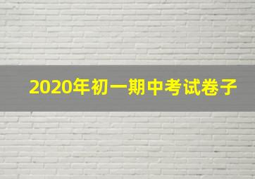 2020年初一期中考试卷子