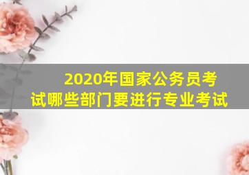 2020年国家公务员考试哪些部门要进行专业考试