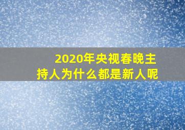 2020年央视春晚主持人为什么都是新人呢