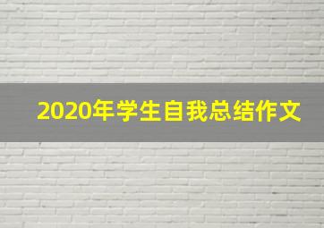 2020年学生自我总结作文