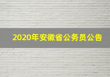 2020年安徽省公务员公告