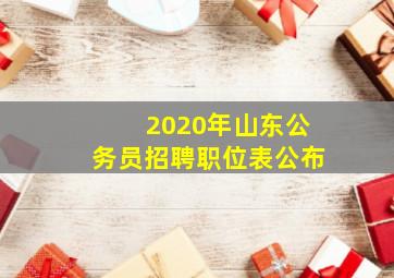 2020年山东公务员招聘职位表公布