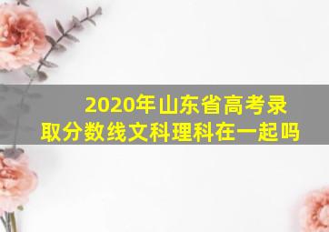 2020年山东省高考录取分数线文科理科在一起吗