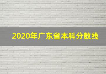 2020年广东省本科分数线