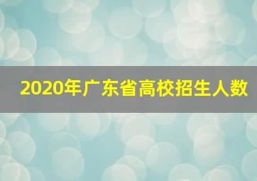 2020年广东省高校招生人数