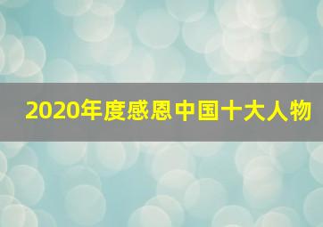 2020年度感恩中国十大人物