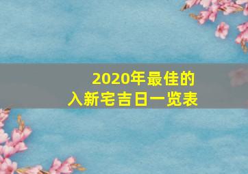 2020年最佳的入新宅吉日一览表