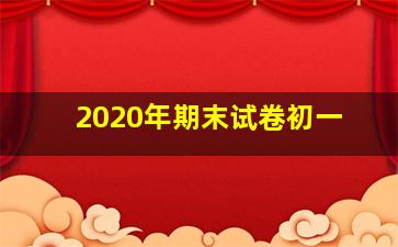 2020年期末试卷初一