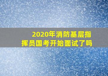 2020年消防基层指挥员国考开始面试了吗