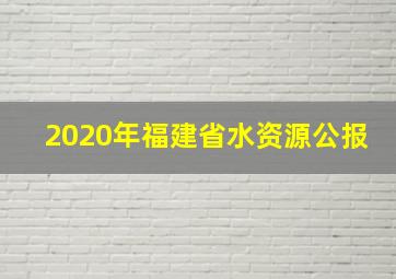 2020年福建省水资源公报